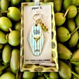 Piper-K Martini With Olive KeyChain and‎ Bag Charm New In Box Giftable MSRP $35